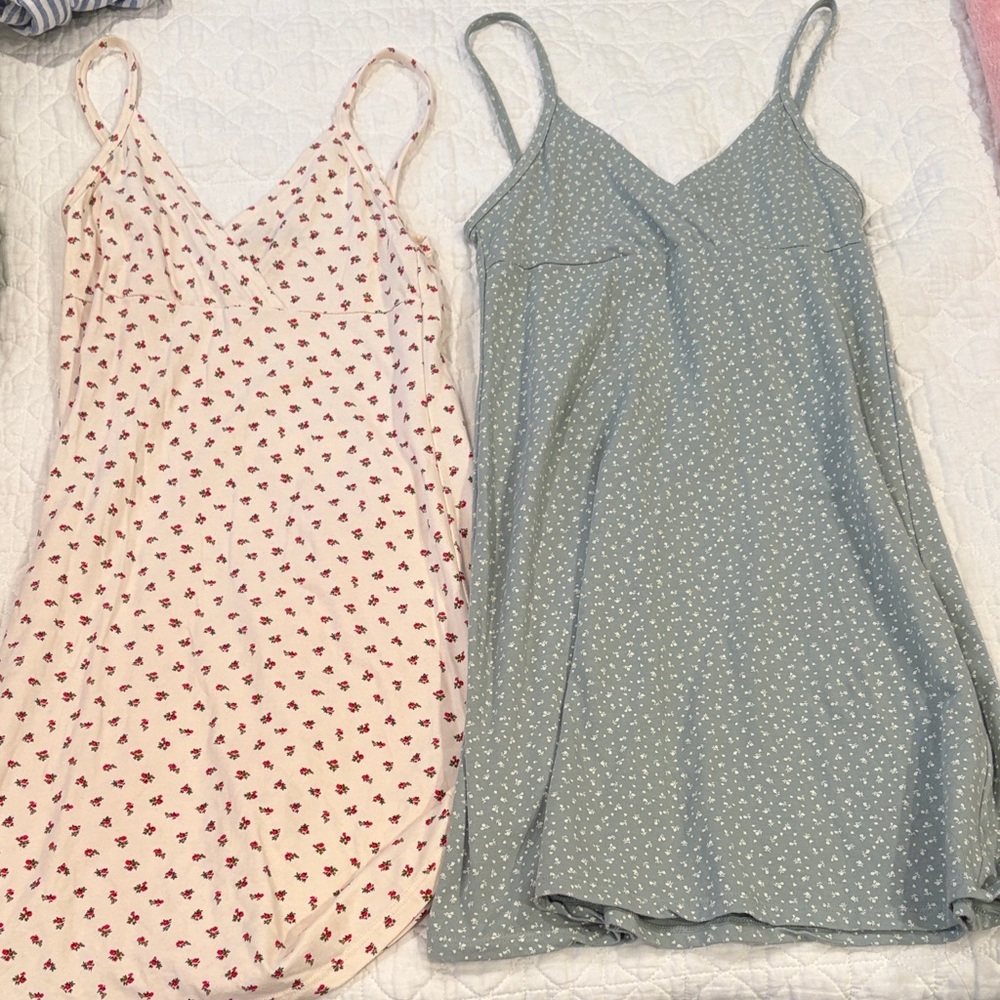 Brandy Melville Pink and Blue Midi Dresses (one size but fits like an xs/s)
